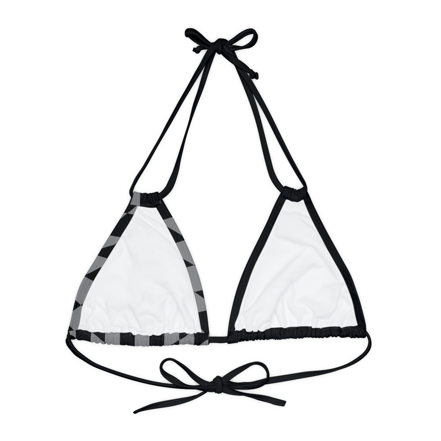 LimitZero Grey Half Checkered Strappy Triangle Bikini Top