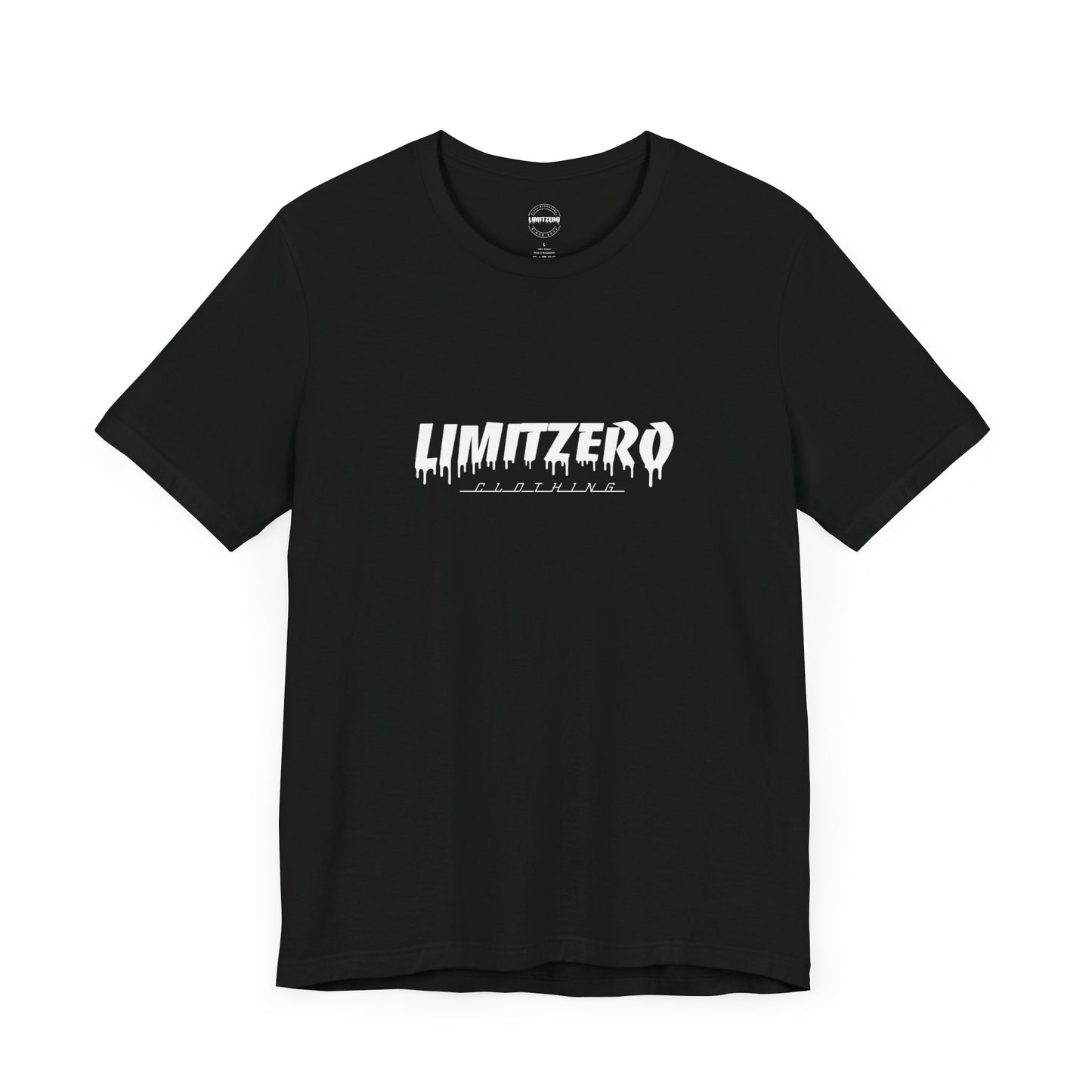 LimitZero Front White Curved Drip Logo Tee