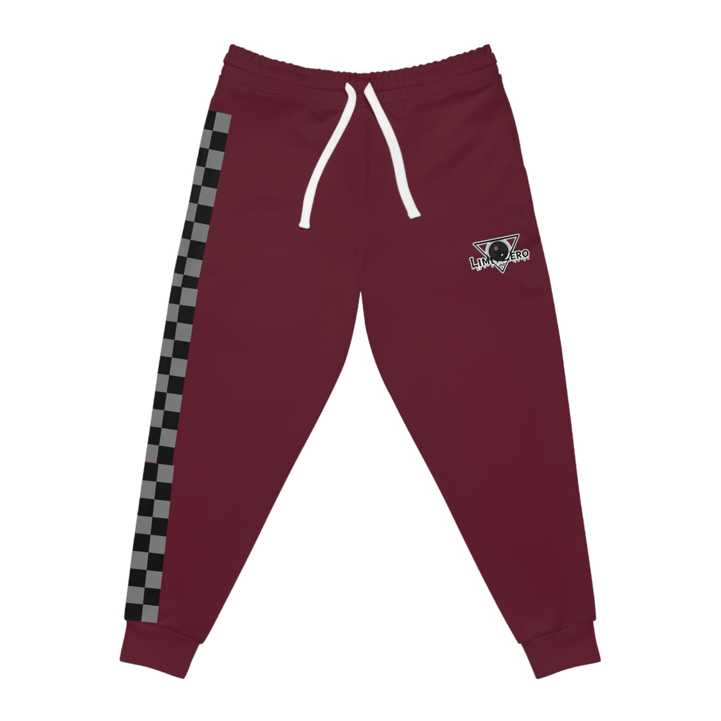 LimitZero Burgundy Unisex Checkered Sweatpants