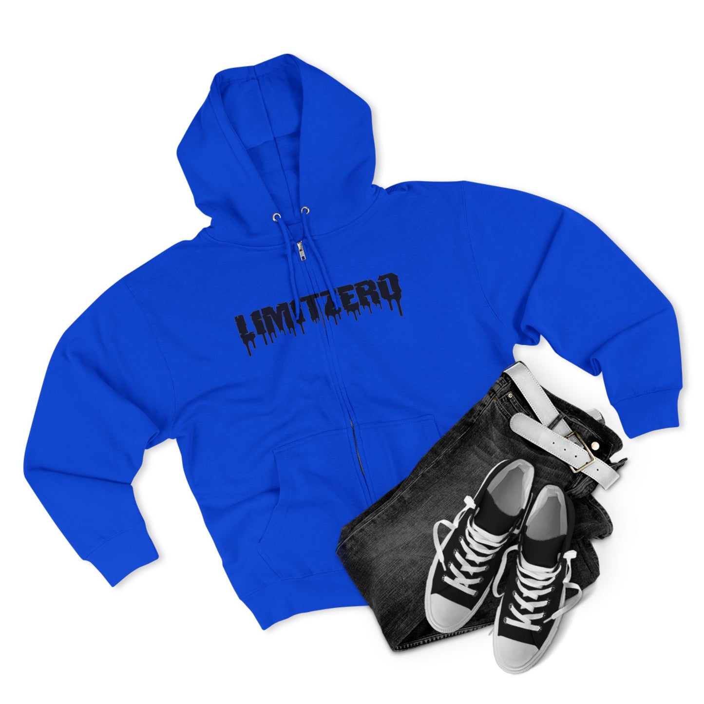LimitZero New Era Drip Black Logo Unisex Zip Hoodie (DTG)