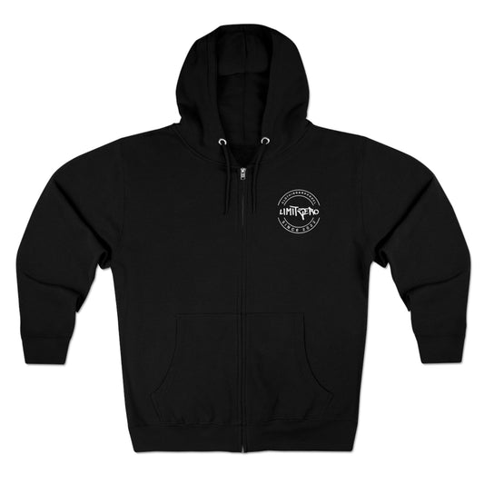 LimitZero double Logo V3 Unisex Zip Hoodie (DTG)