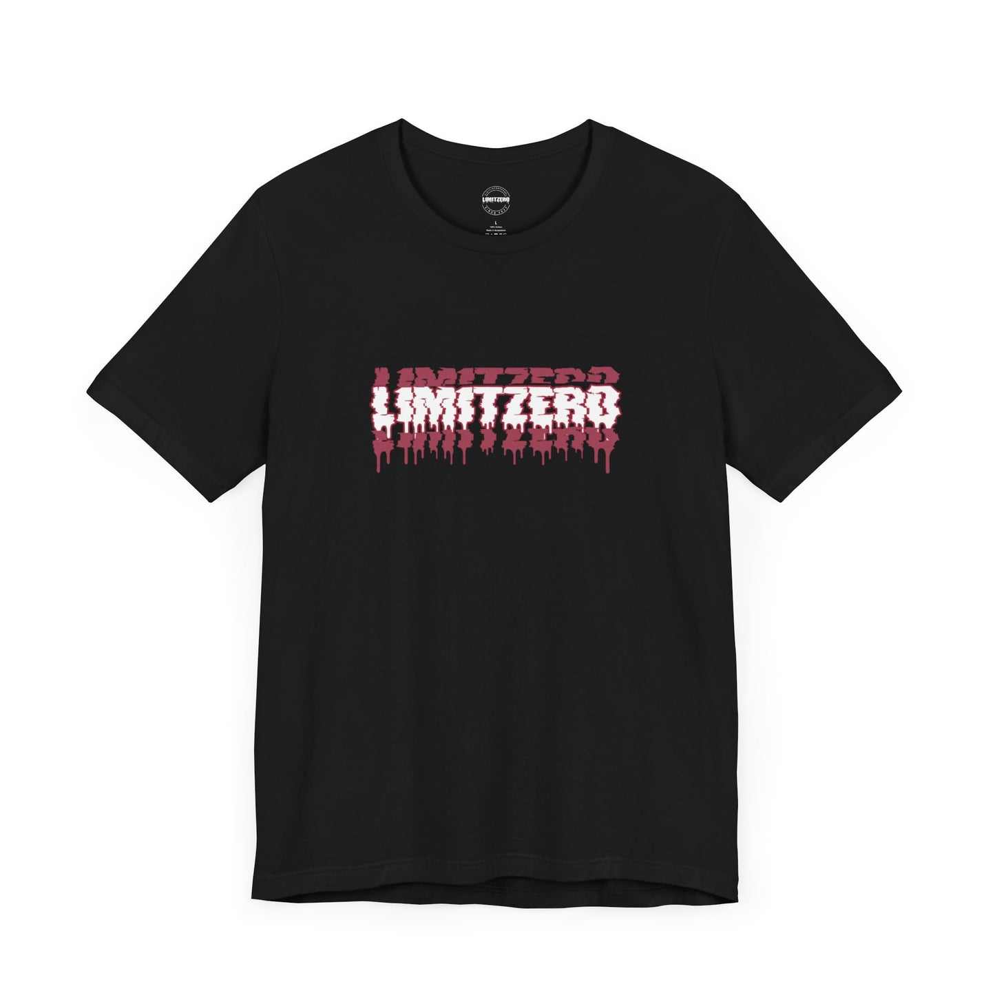 LimitZero Front New Era Glitch Maroon Logo Tee