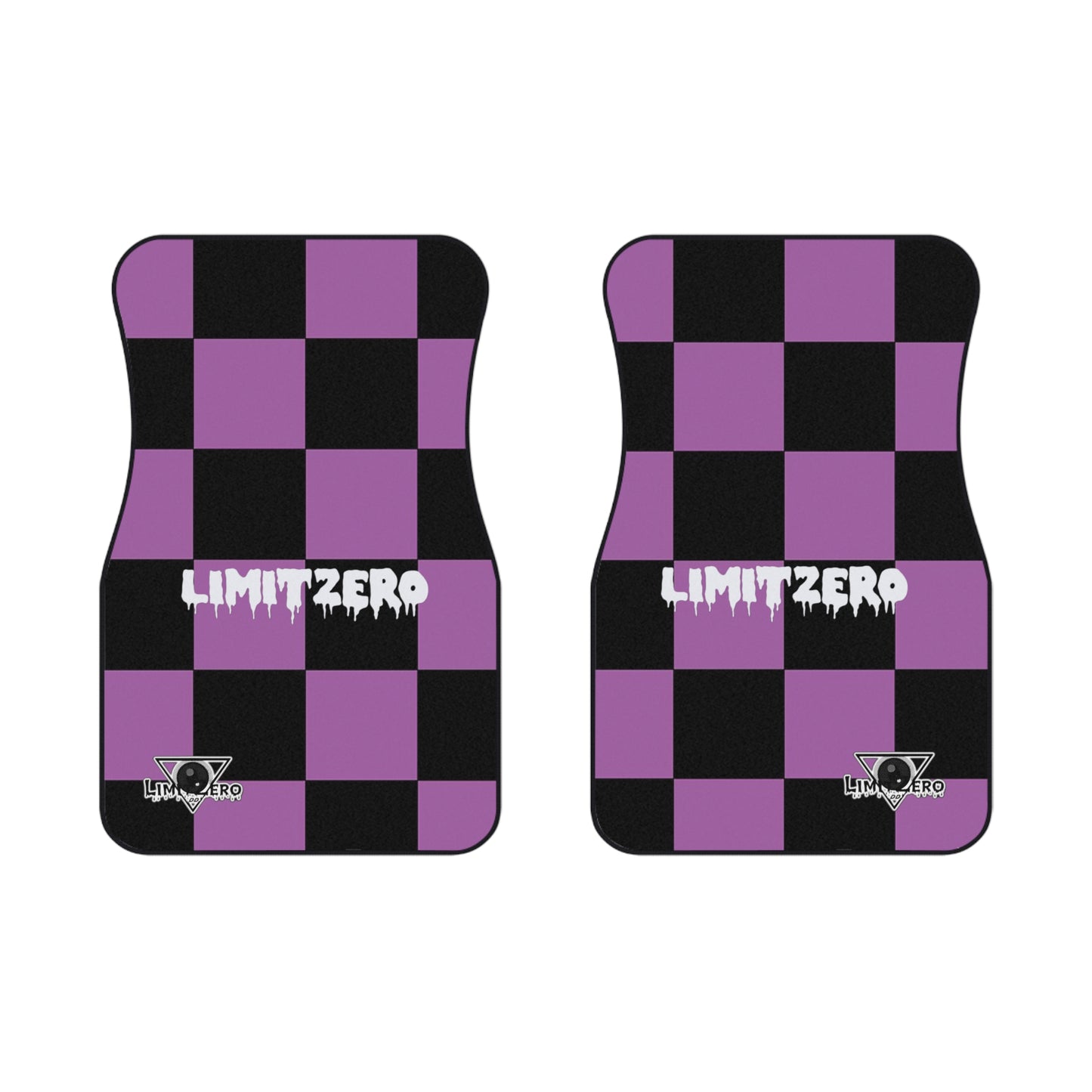 LimitZero Purple Checkered Car Mats (2x Front)