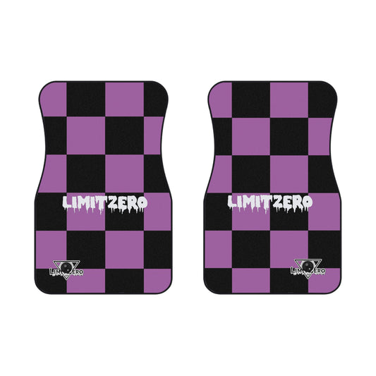 LimitZero Purple Checkered Car Mats (2x Front)