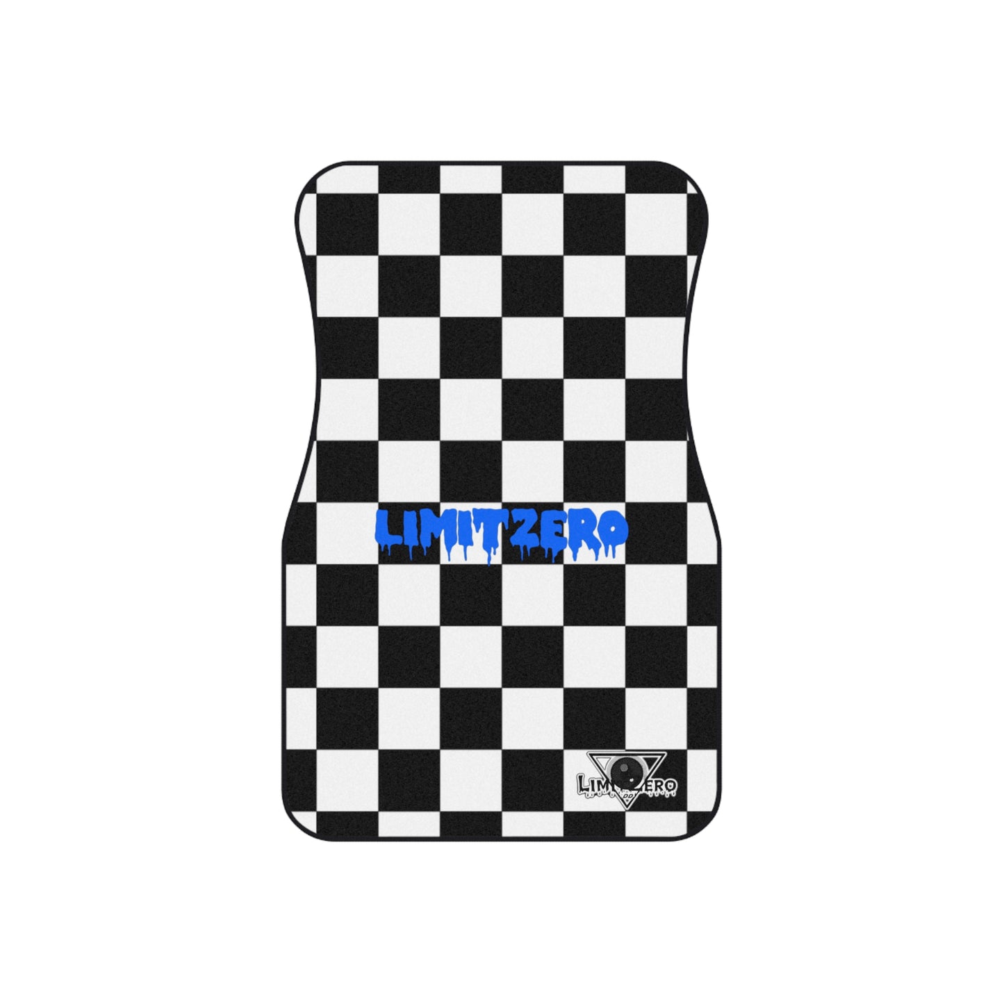 LimitZero White Checkered Car Mats (2x Front)