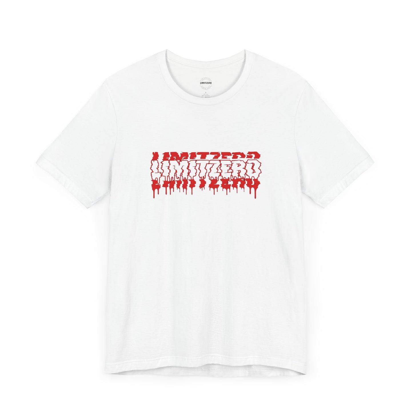 LimitZero Front New Era Glitch all-Red Logo Unisex Tee