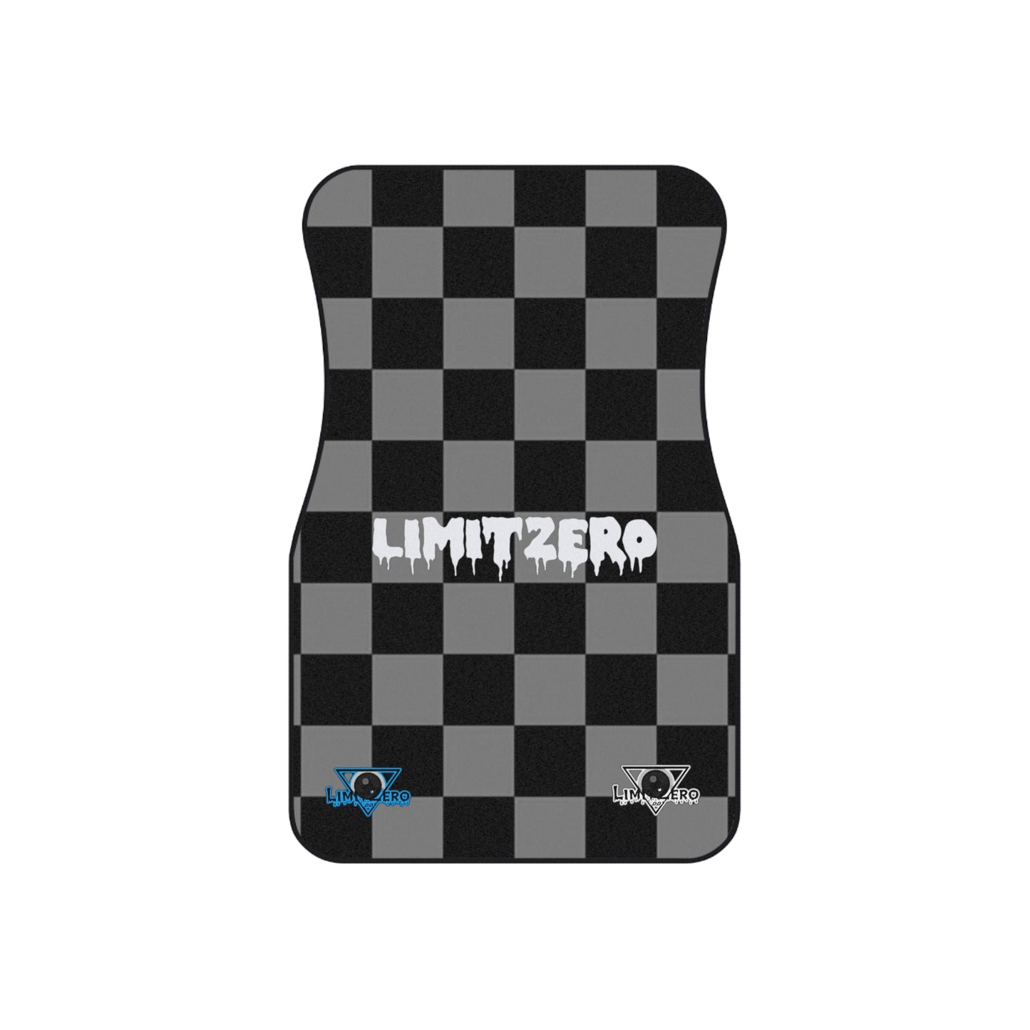 LimitZero Grey Checkered Car Mats (2x Front)