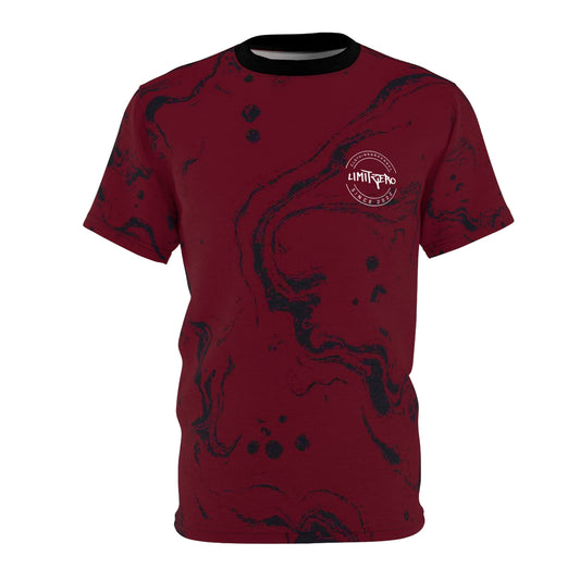 LimitZero LimitedEdition Burgundy/Black Tie-Dye Unisex Cut & Sew Tee