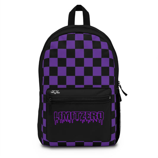 LimitZero Purple Chequered Backpack