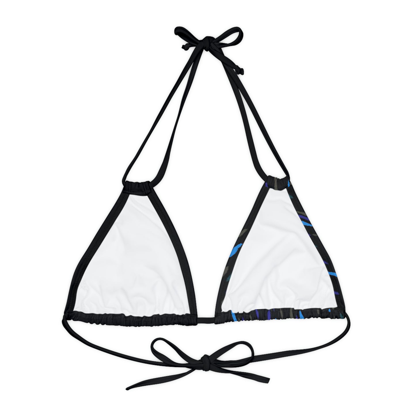 LimitZero Black Half Confetti Strappy Triangle Bikini Top