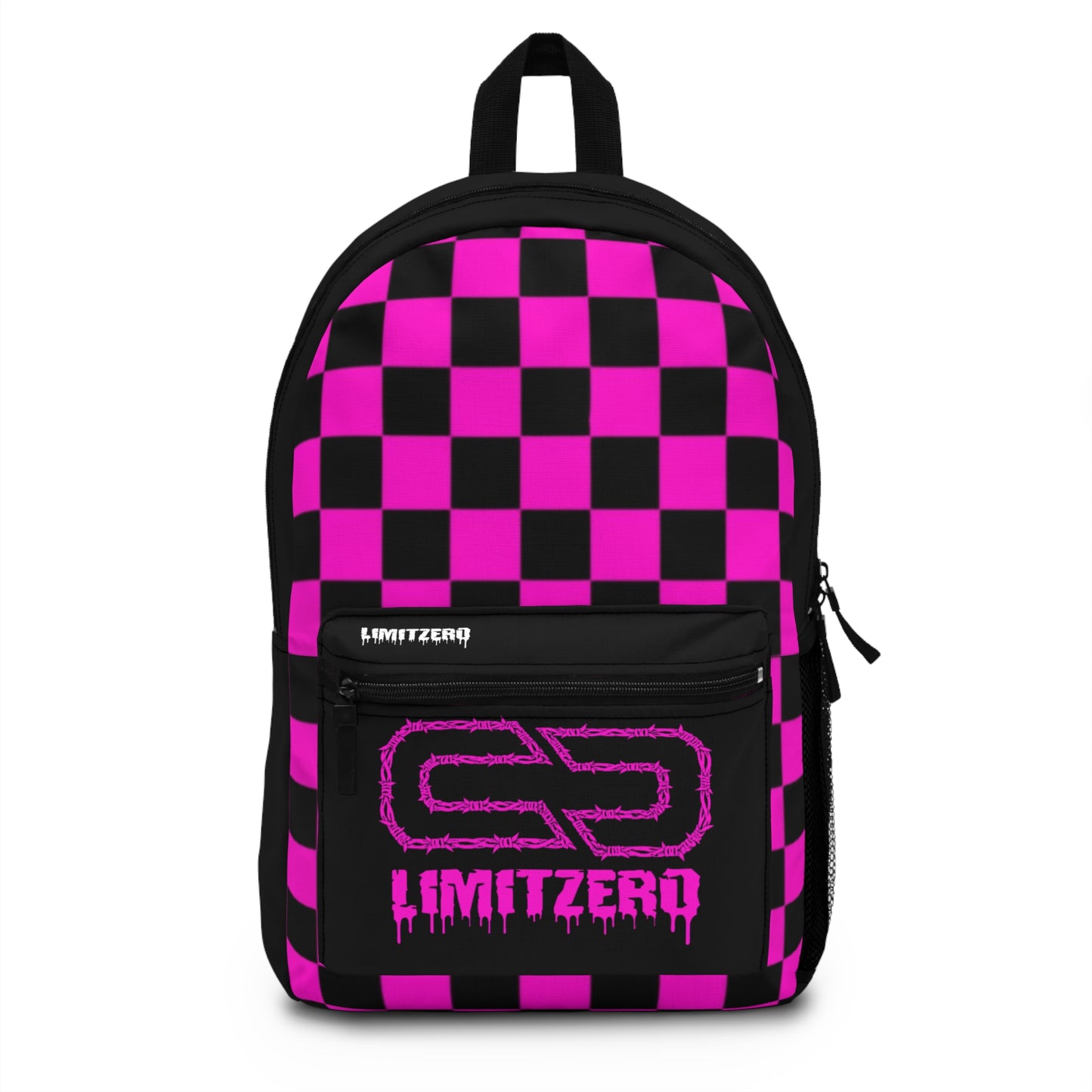 LimitZero Pink Barbed Chequered Backpack