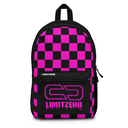 LimitZero Pink Barbed Chequered Backpack