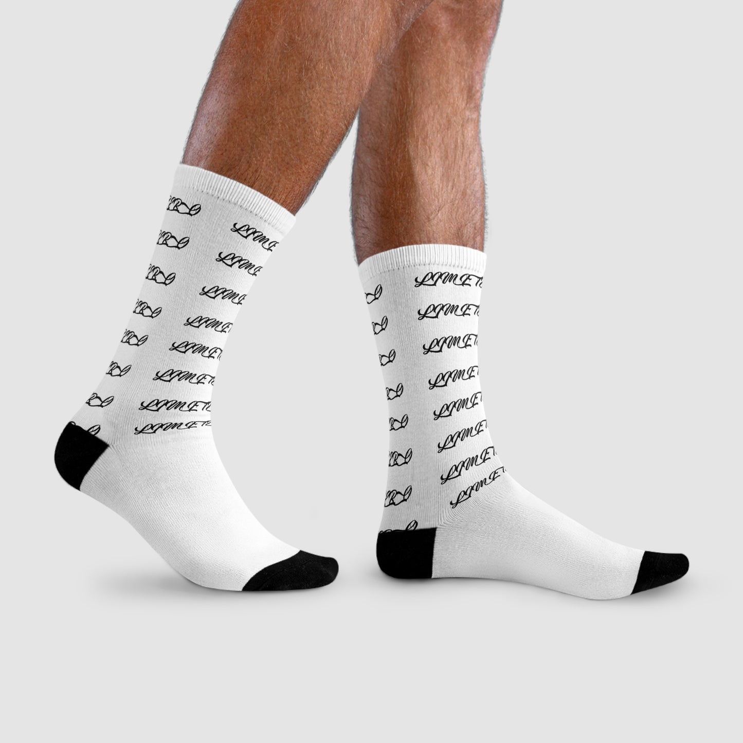 LimitZero White Project-16signs Athletic Mid Sport Crew Socks