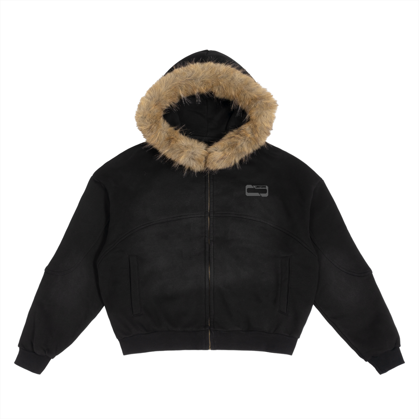 LimitZero LimitedEdition Moon-Fade Detachable Fur Hoodie