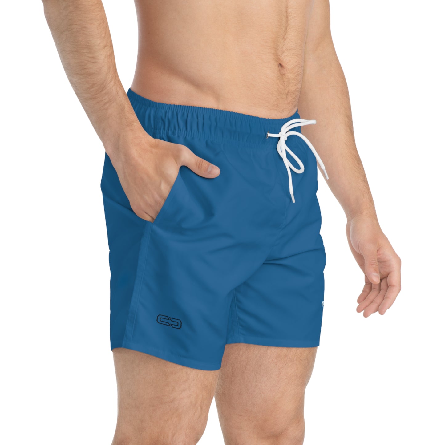 LimitZero Dark-LS-Blue Surf Shorts with Grey Graffiti Pockets