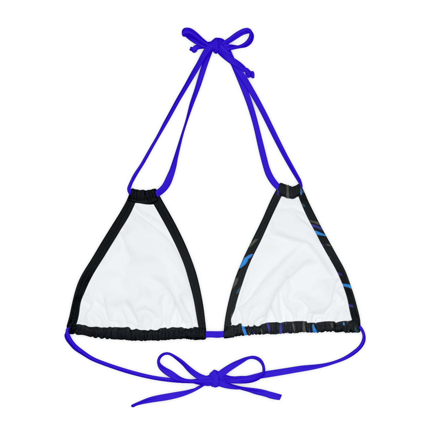 LimitZero Black Half Confetti Strappy Triangle Bikini Top