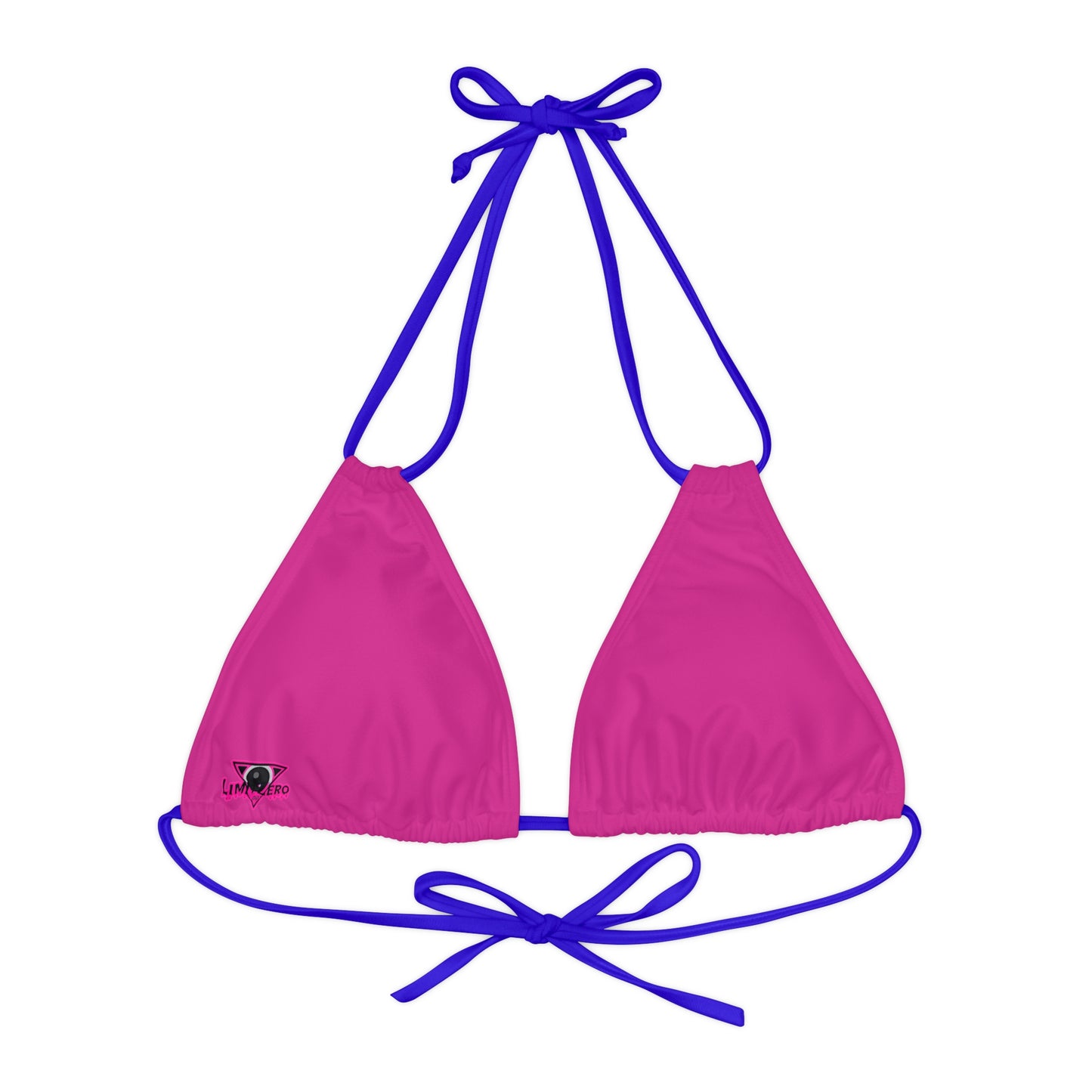 LimitZero Plain Pink Strappy triangle Bikini Top