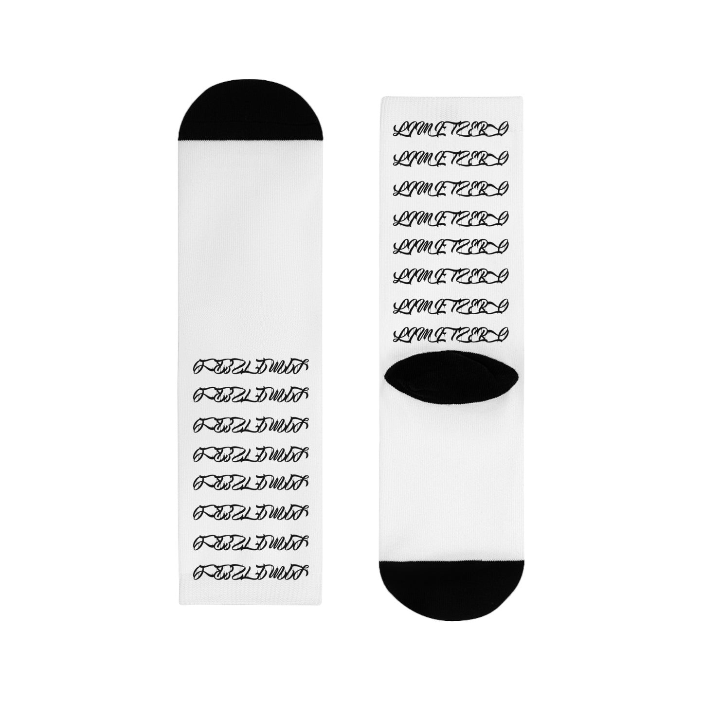 LimitZero White Project-16signs Athletic Mid Sport Crew Socks