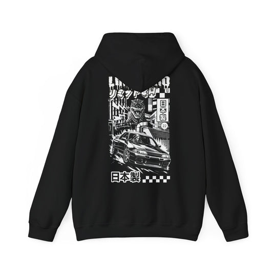 LimitZero Black&White Godzilla Graphic Unisex Hoodie