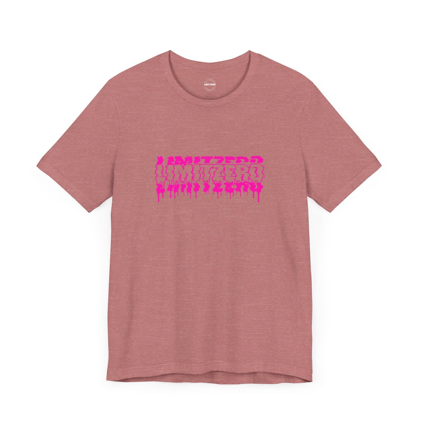 LimitZero Front New Era Glitch Pink Logo Tee