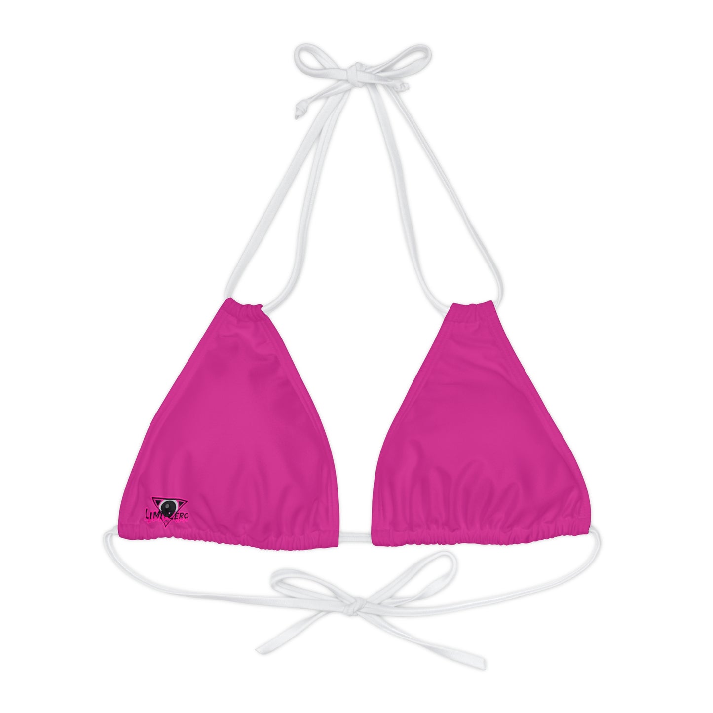 LimitZero Plain Pink Strappy triangle Bikini Top