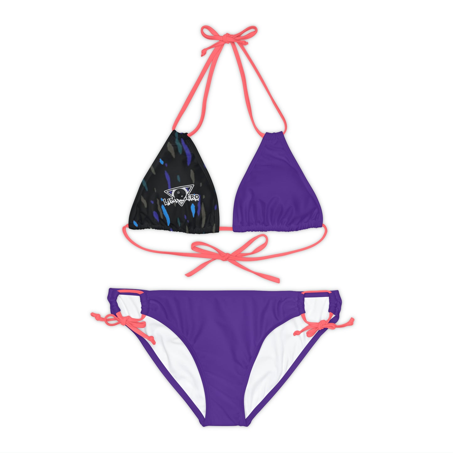 LimitZero Purple Strap Bikini Set (Plain Bottom)