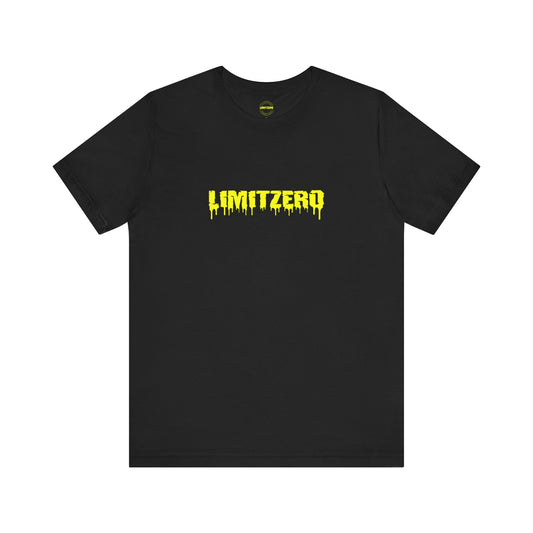 LimitZero Front New Era Yellow Curved Drip Logo Tee