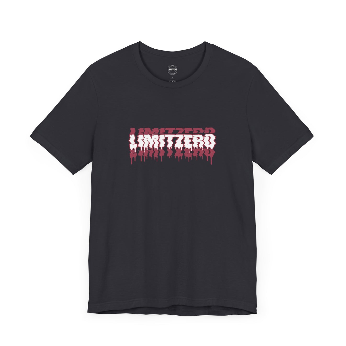 LimitZero Front New Era Glitch Maroon Logo Tee