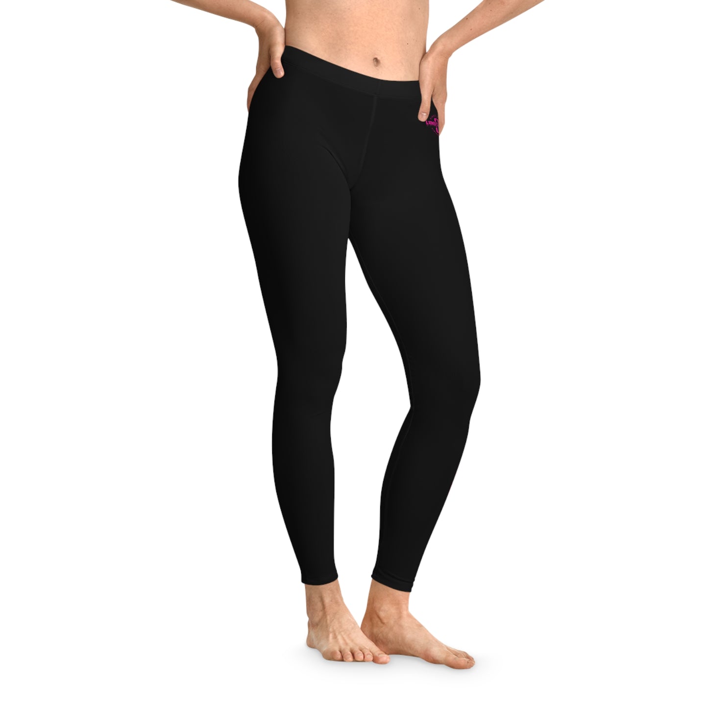 LimitZero Stretchy Pink New Era Mid-Waist Leggings