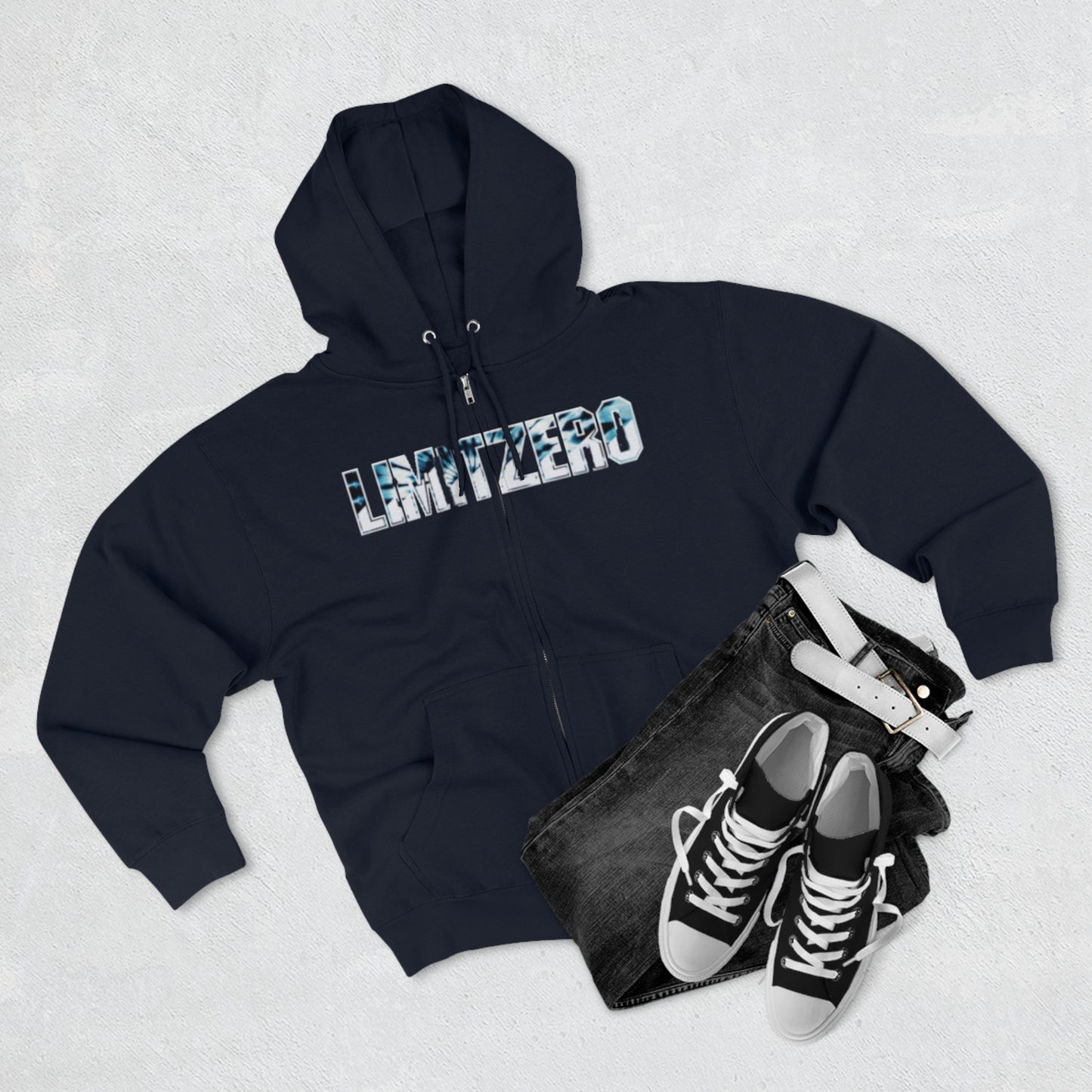 LimitZero TieDye Logo Unisex Zip Hoodie (DTG)