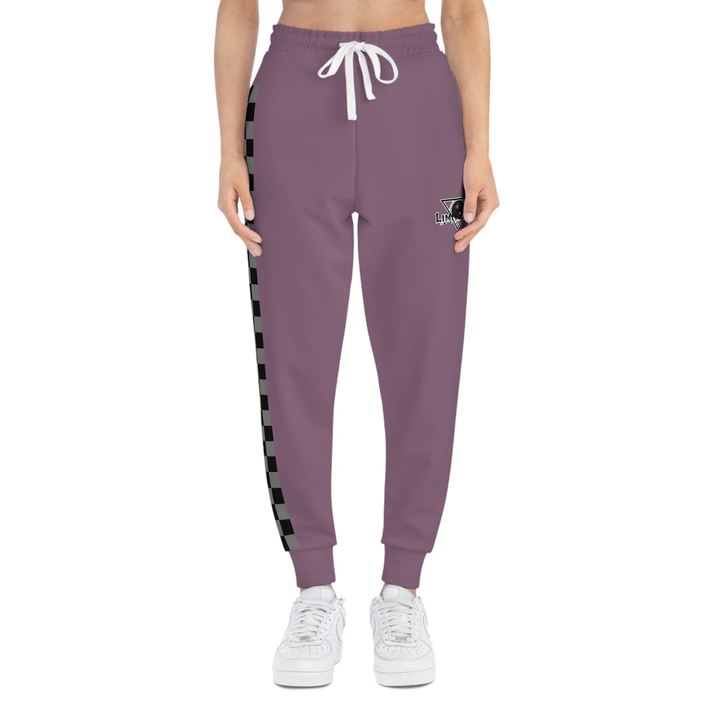 LimitZero Dark Pink Unisex Checkered Sweatpants