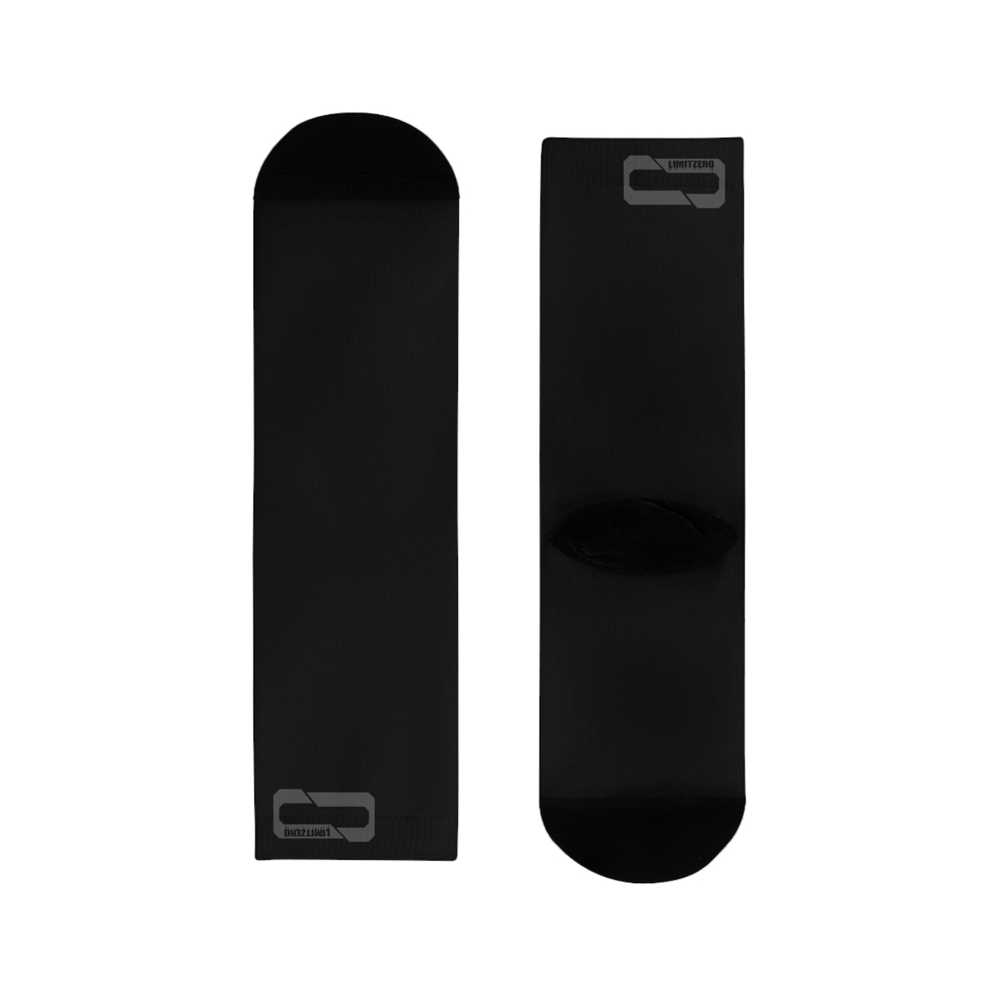 LimitZero Black/Grey Athletic Mid Sport Crew Socks