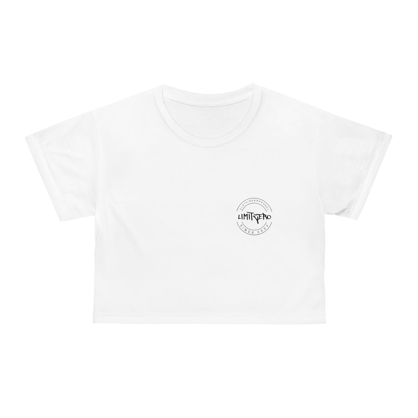 LimitZero Women`s White Plain Crop Tee (DTG)