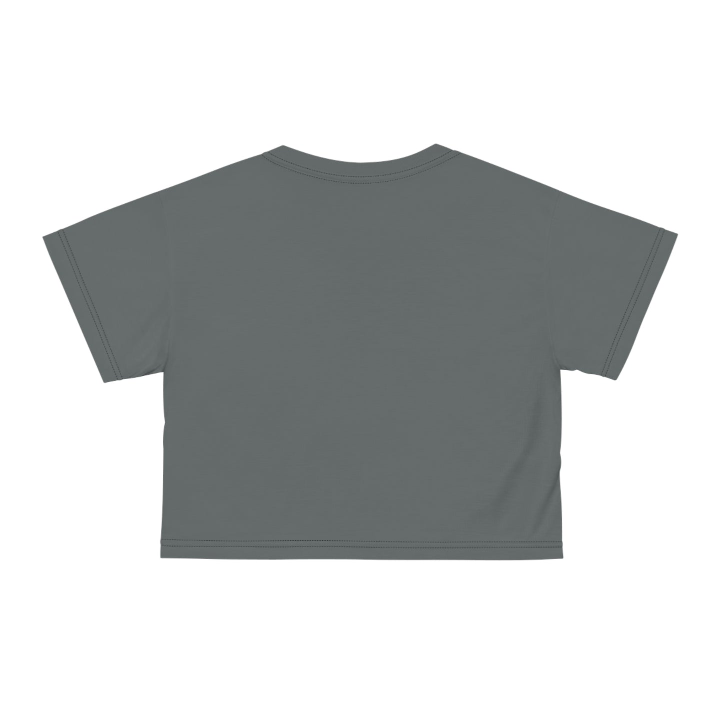 LimitZero Women`s Grey Plain New Era Front Drip Logo Crop Tee (DTG)