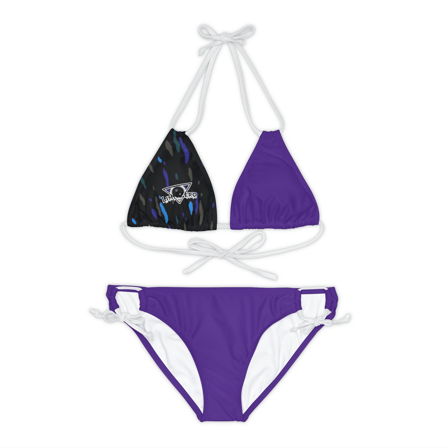 LimitZero Purple Strap Bikini Set (Plain Bottom)