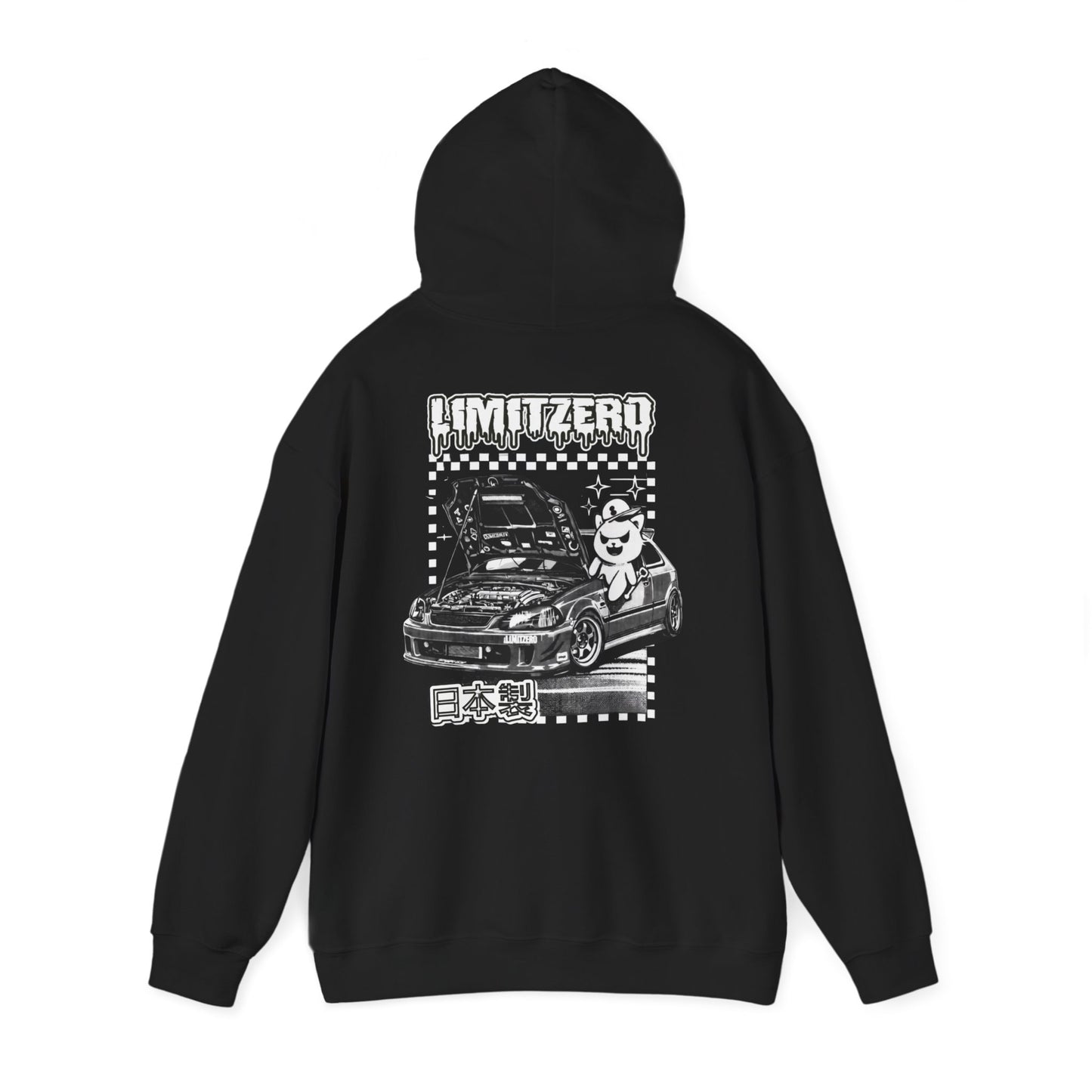 LimitZero Black&White Garage-Teddy Graphic Unisex Hoodie