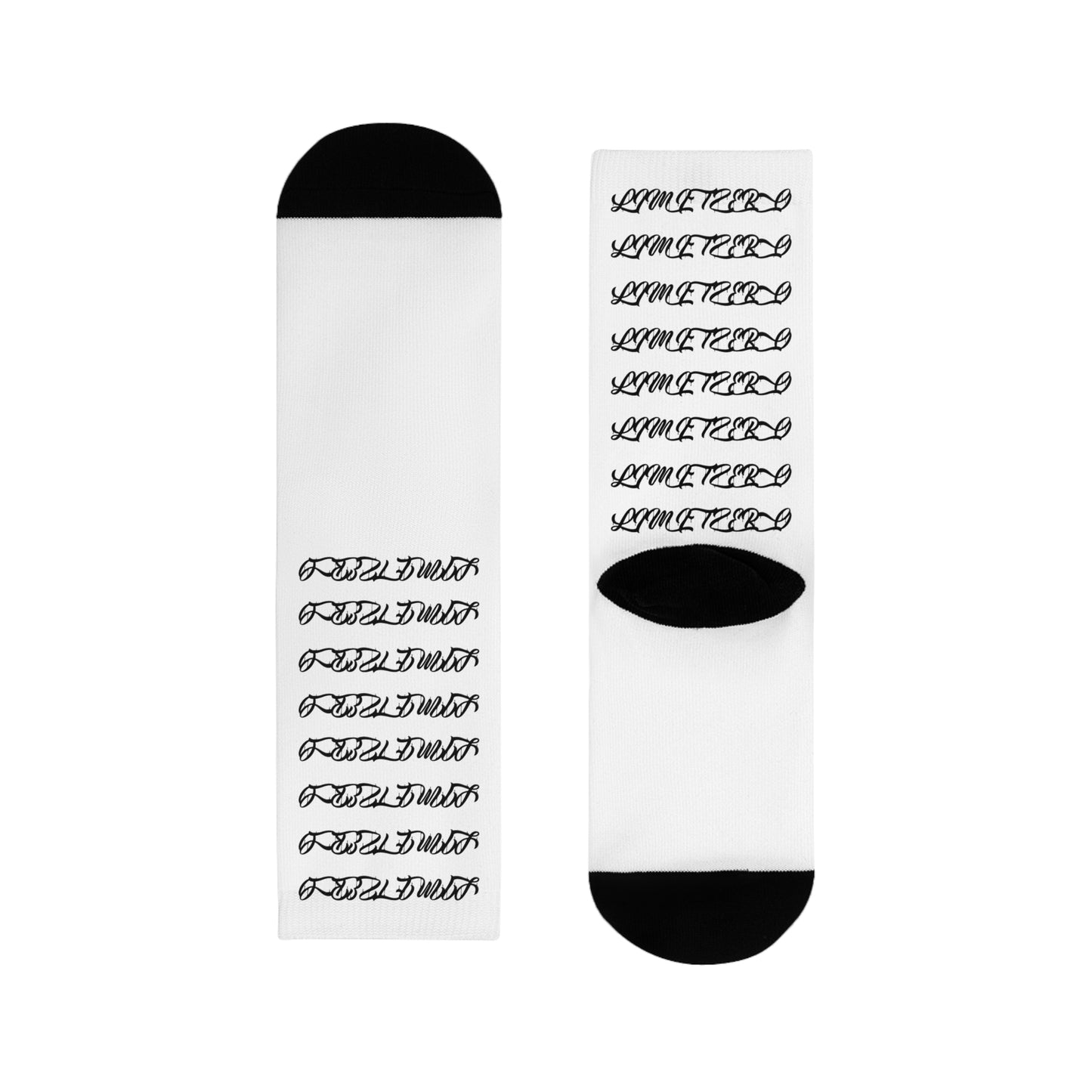 LimitZero White Project-16signs Athletic Mid Sport Crew Socks