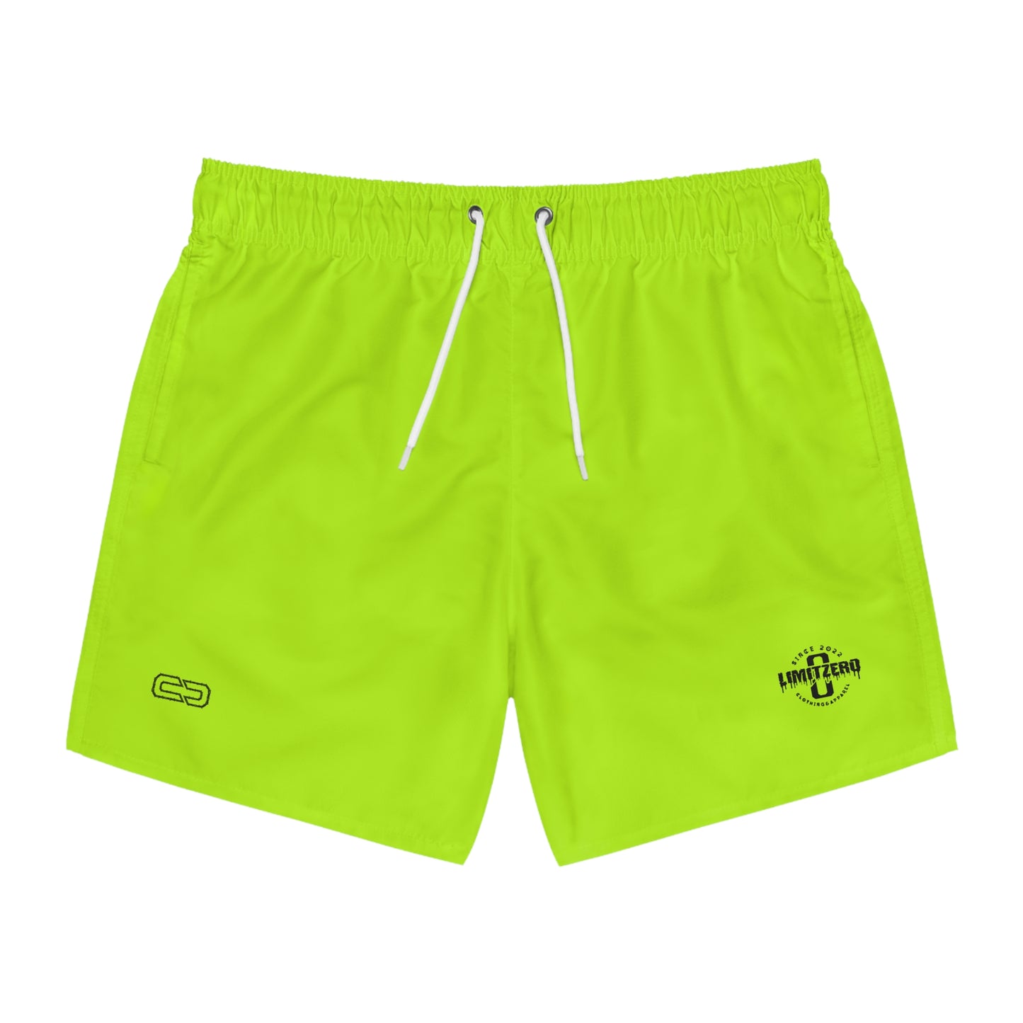 LimitZero Lime Surf Shorts with Grey Graffiti Pockets