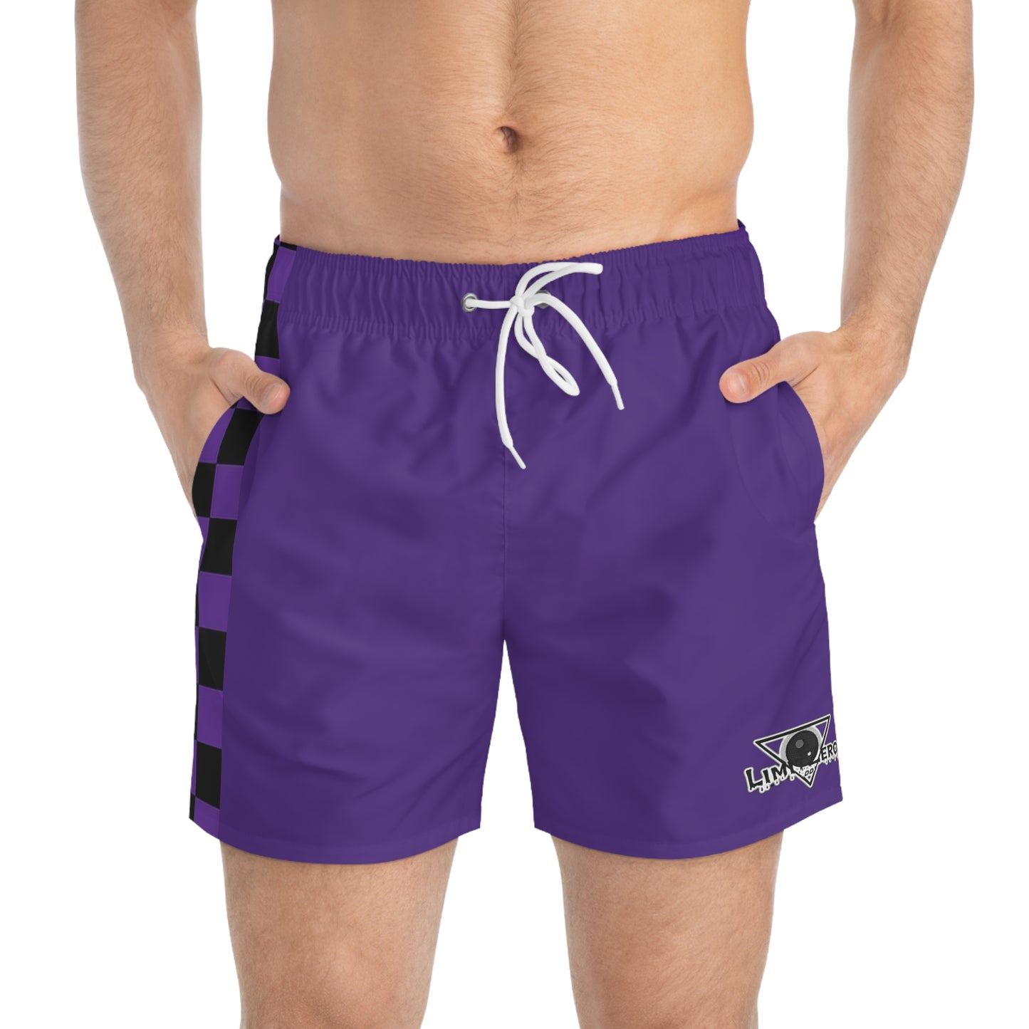 LimitZero checkered Purple Surf Shorts