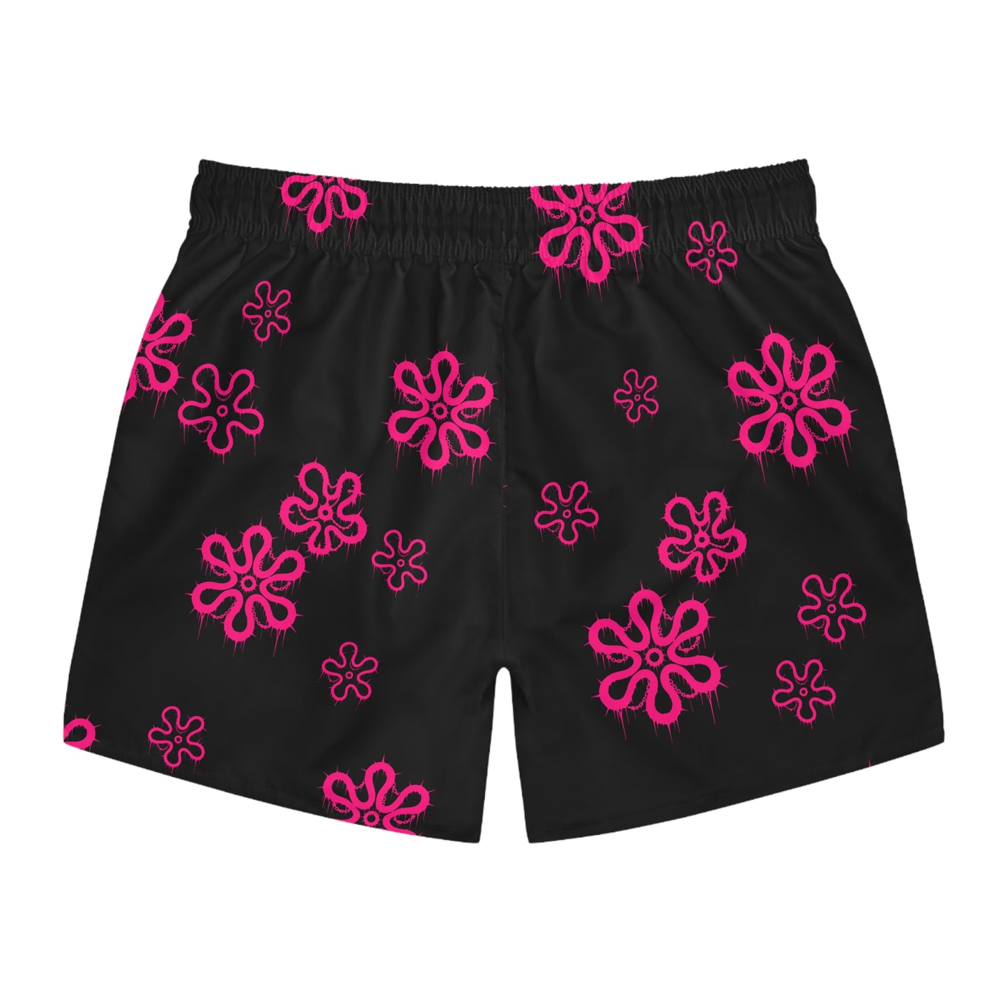 LimitZero Pink D3ad-Hawaii Surf Shorts with Grey Graffiti Pockets