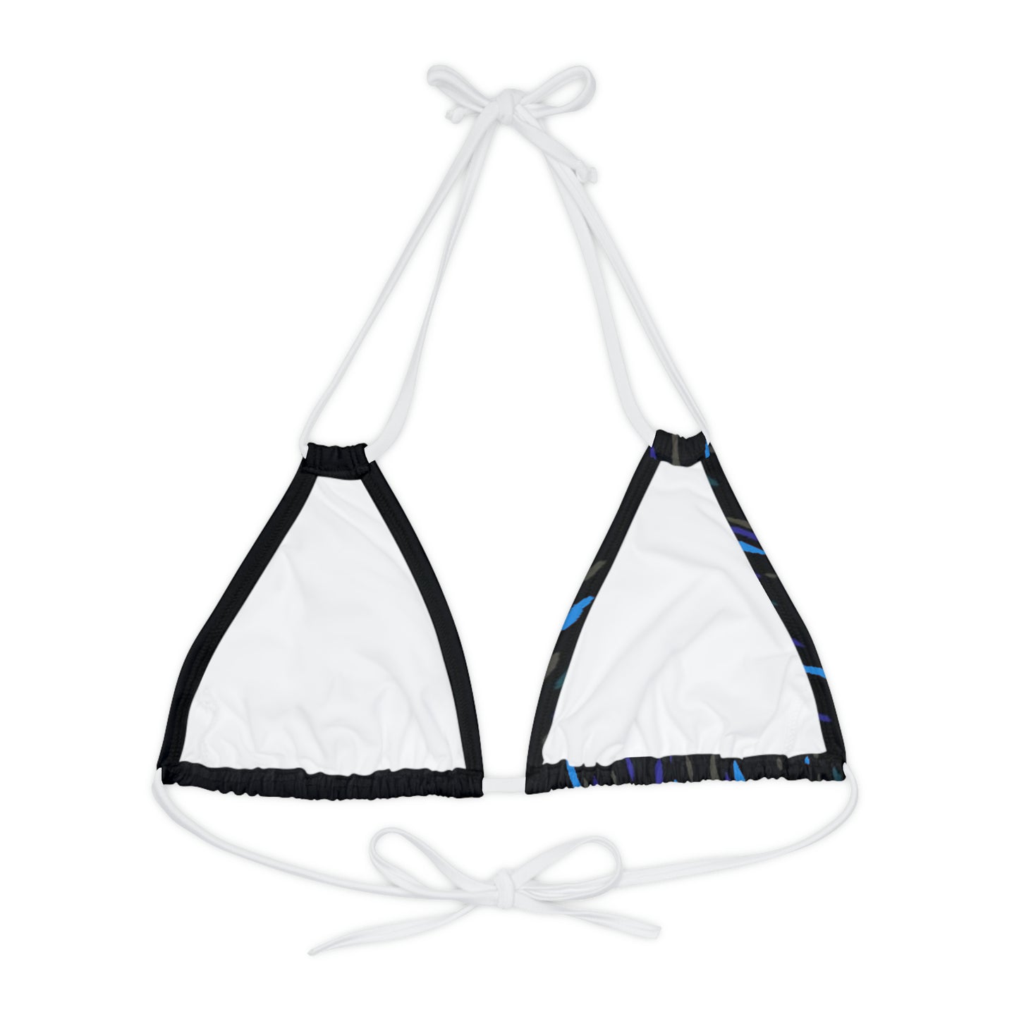 LimitZero Black Half Confetti Strappy Triangle Bikini Top