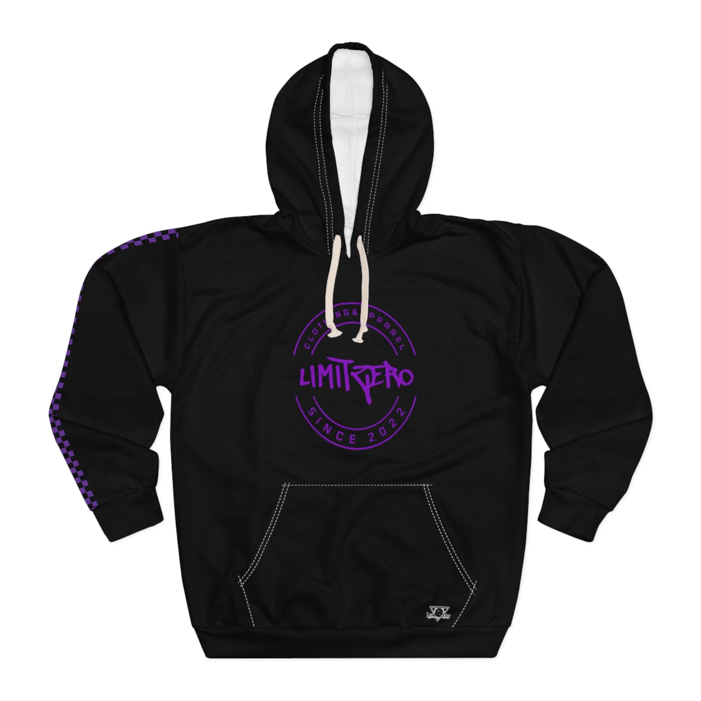 LimitZero Unisex Purple Checkered Pullover Hoodie