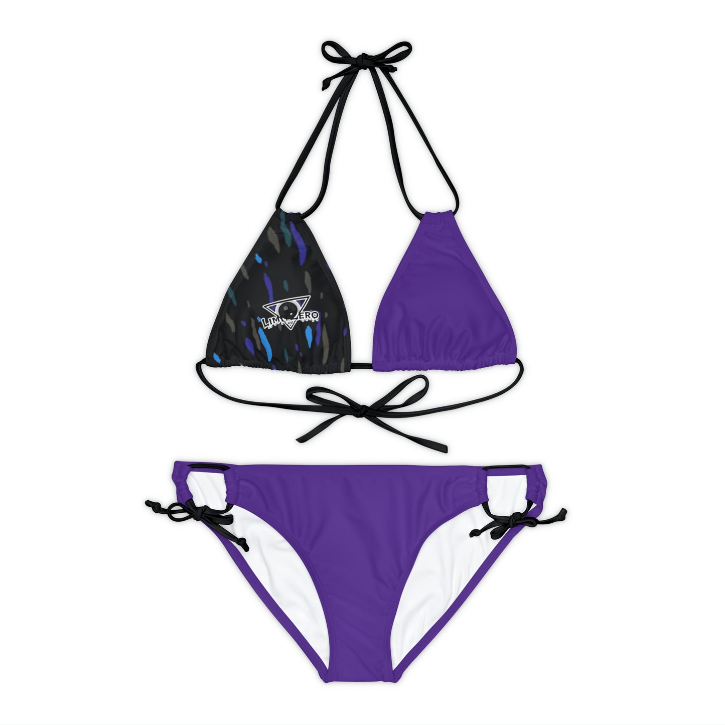 LimitZero Purple Strap Bikini Set (Plain Bottom)