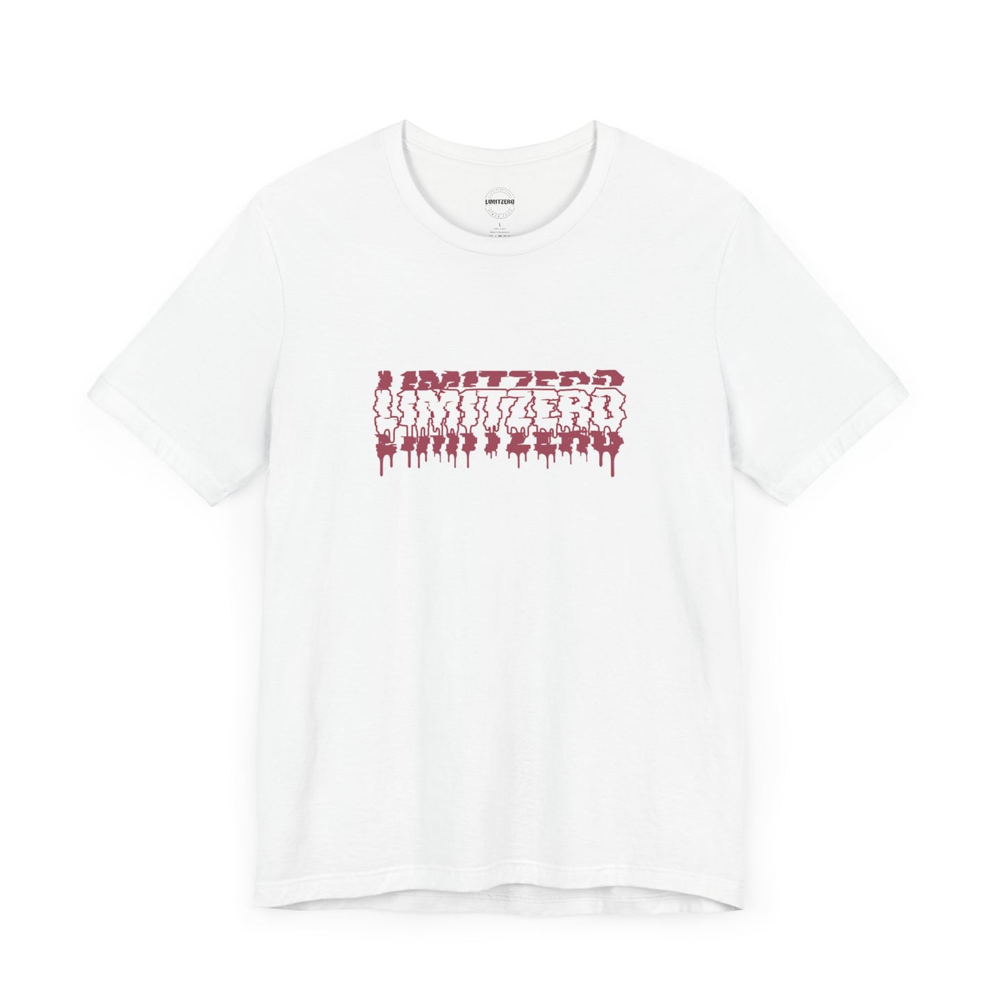 LimitZero Front New Era Glitch Maroon Logo Tee