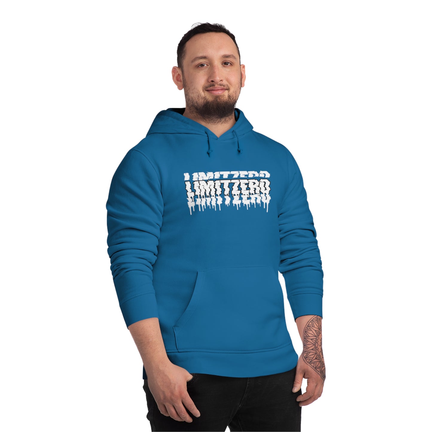 LimitZero New Era Brok3n Glitch Logo Vibrant Blue Premium Unisex Hoodie