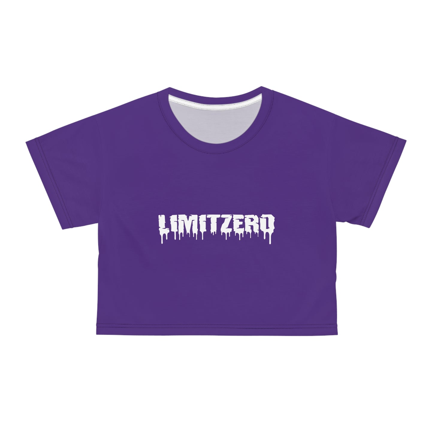 LimitZero Women`s Purple Plain New Era Front Drip Logo Crop Tee (DTG)