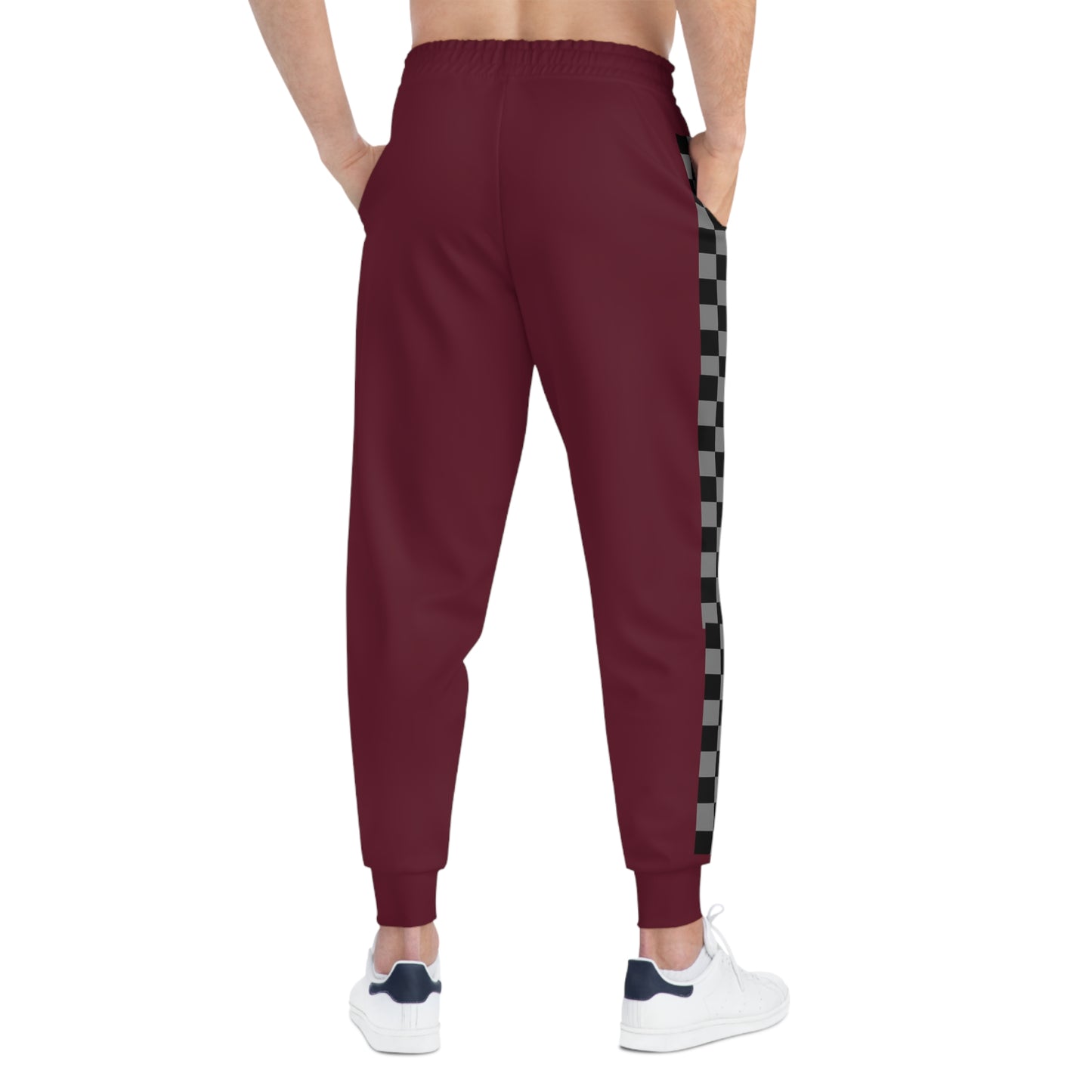 LimitZero Burgundy Unisex Checkered Sweatpants