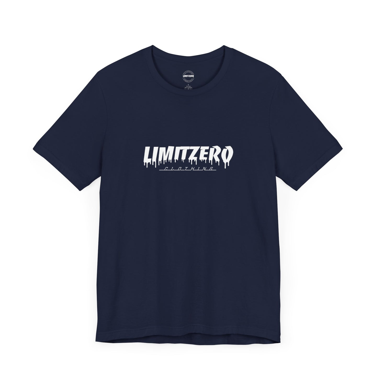 LimitZero Front White Curved Drip Logo Tee