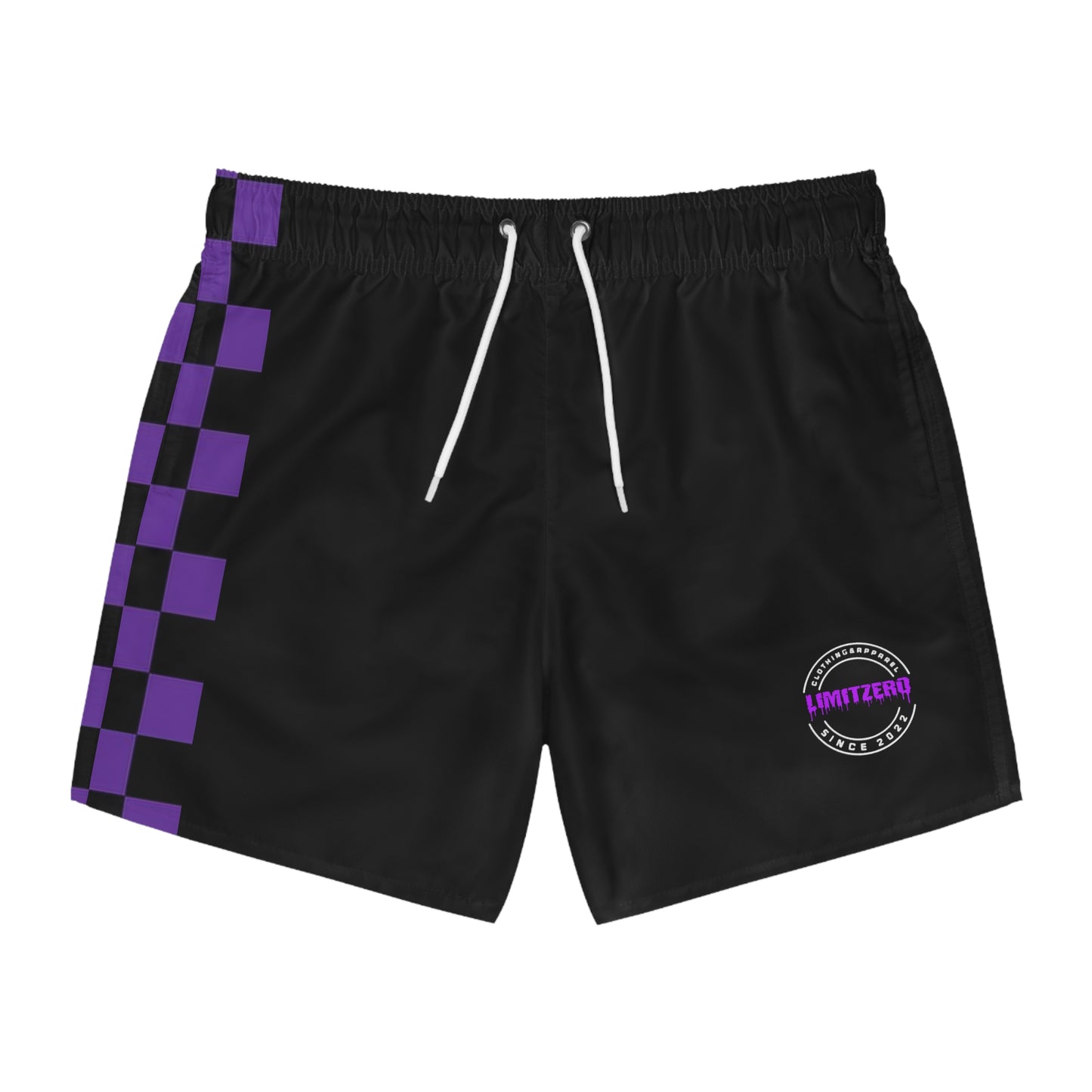 LimitZero Black/Purple checkered Surf Shorts V3