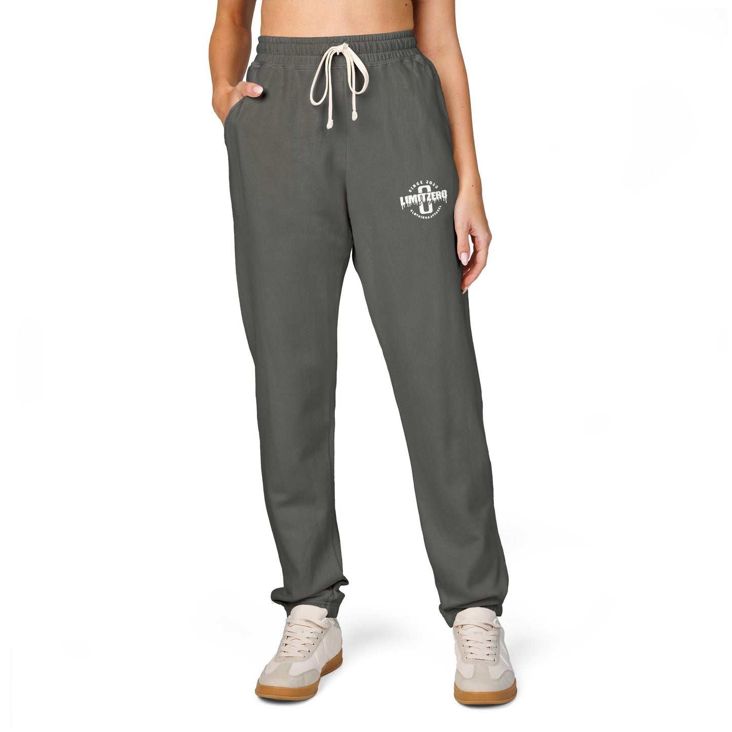 LimitZero White on Grey Unisex Fleece Sweatpants